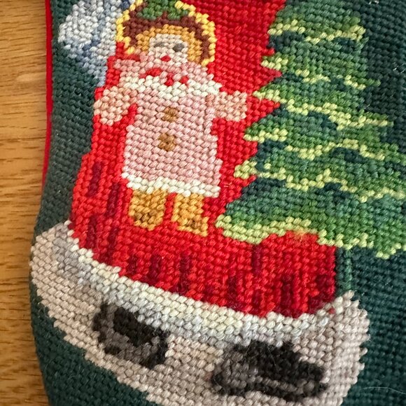 Vintage Imperial Elegance Wool Needlepoint Santa Clause Christmas Stocking - Picture 3 of 14